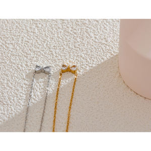 Kalung Liontin JINYOU 3848 dengan Zirkonia Kubik Berkilau Model Pita yang Anggun dan Trendi untuk Wanita, Rantai Anti Karat, Perhiasan Premium - Product Image 2