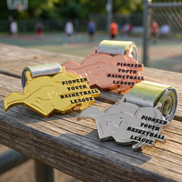 Irregulier gevormde emaille logo tekst op maat gemaakte metalen medailles award drievoudig geplateerd 3D diep geëmbossed jeugd basketbal sportmedaille