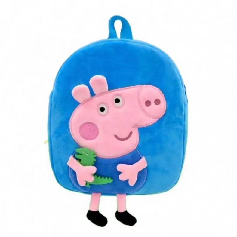 품질 보증 인기있는 만화 카와이 귀여운 돼지 배낭 봉제 애니메이션 장난감 부드러운 어린이 배낭 생일 선물