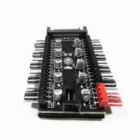 Divisor alimentado SATA de 10 puertos PWM Fan Hub para ventiladores de refrigeración de escritorio de 4 pines/3 pines con control de velocidad sincronizado