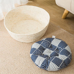 Caseta de mimbre Natural desmontable para perro, <span class=keywords><strong>Chihuahua</strong></span>, cama de mascota hecha a mano, nido de gato de ratán para las cuatro estaciones - Product Image 5