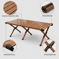 Table de camping extérieure de grande taille en aluminium avec plateau double face, design moderne, pliage rapide et coins renforcés
