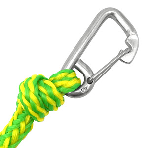 Corde d'amarrage verte avec mousqueton pour usage marin, équipement de navigation en plastique, longueur 3M - Product Image 2