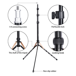 Fosoto FT-190 Tím nhôm Mini Tripod 1/4 vít tương thích điện thoại di động/điện thoại Softbox chụp ảnh chiếu sáng đứng đèn flash ô - Product Image 2