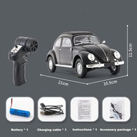 Voiture télécommandée rétro Beetle miniature à l'échelle réelle, modèle de voiture RC pour enfants, jouet de simulation haut de gamme