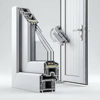 Puerta Abatible de PVC para Cocina, Baño, Dormitorio, Escuela, Hogar, Lavandería, Separador de Zonas, Privacidad, Ventilación, Higiénica, Doble Acristalamiento