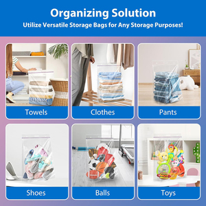 Sacchetti di Plastica Grandi da 3 Galloni con Chiusura a Zip, 2 <span class=keywords><strong>Mil</strong></span>, <span class=keywords><strong>16</strong></span>" X 18", Sacchetti Riutilizzabili Resistenti e Trasparenti per Congelatore - Product Image 6