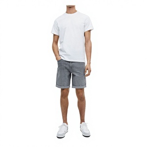 Lightweight Quick Dry Breathable Eco-Friendly 100% Cotton Men Acid Wash Shorts <b>Elastic</b> Waist Solid Custom Design Shorts - Product Image 3