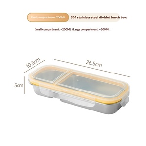 Boîte à lunch hermétique en acier inoxydable 304 avec grille, anti-mélange de saveurs, pour étudiants et employés de bureau, portable - Product Image 2