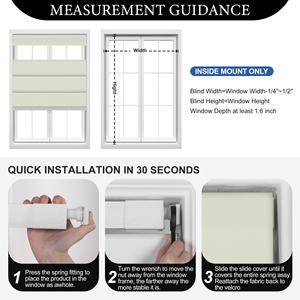Sinsbest Stores romains sans fil sans perceuse pour fenêtres, stores romains occultants <span class=keywords><strong>de</strong></span> haut en bas vers le haut, installation facile - Product Image 6