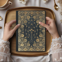 Maßgefertigtes Vintage Notizbuch mit Goldfolienprägung und UV-Druck auf PU-Leder/Stoff, A5 Hardcover Executive Planer Tägliches Tagebuch für