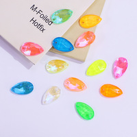 Selina Kristal Fluoresen Ramah Lingkungan Bentuk Tetesan Air Neon Mocha Flatback Loose Sew-On Rhinestones untuk Dekorasi Pernikahan DIY