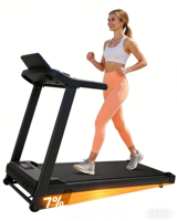 Tapis de marche électrique pliable ultra-fin en acier avec écran LCD, programme d'exercice, inclinaison de 7 %, moteur silencieux sans balais, pour la maison