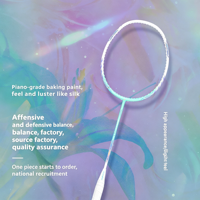 Raquette de badminton en fibre de carbone nano 6U de haute qualité, ultra-légère, avec sweet spot élargi, texture puissante pour smash, compétitive