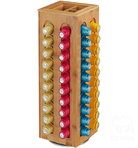Bambú Rotación Rotatoria de 360 grados, Organización K-Cup Nespresso Capsule Holder - Product Image 6