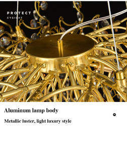 โมเดิร์นคริสตัลอลูมิเนียมทองตกแต่งบ้านโคมระย้าโคมไฟโรงแรมห้องนอนห้องนั่งเล่นห้องรับประทานอาหารจี้ - Product Image 6