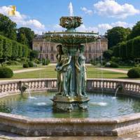Fontaine extérieure personnalisée en bronze RELONG, sculpture en fonte à la cire perdue, cascade d'eau à plusieurs niveaux, décoration de jardin, cour, hôtel