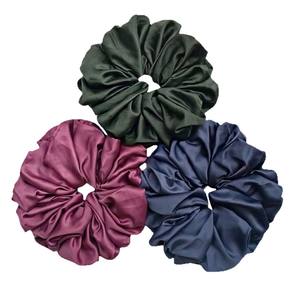 Chouchous en satin de soie couleur unie pour cheveux, chouchou surdimensionné, accessoire de coiffure, volumateur, chouchou pour chignon <span class=keywords><strong>hijab</strong></span> - Product Image 5