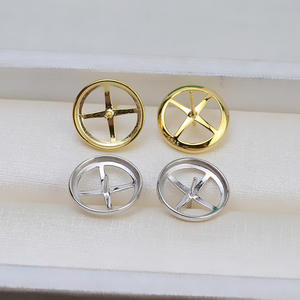 Conjunto de Anillo Abierto y Colgante de Plata S925 con Bandeja Vacía para DIY, Accesorios de Perlas, Joyería de Moda 1422 - Product Image 4