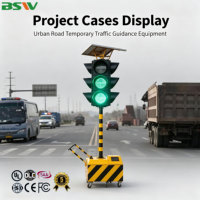 Semáforo Móvil Solar con Carro Amarillo BSW Personalizado de Fábrica para Construcción de Carreteras e Intersecciones