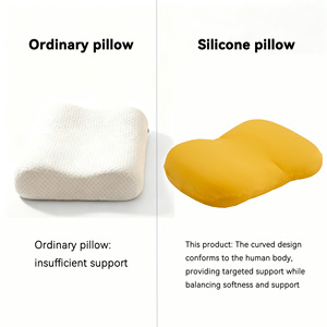 Oreiller de cou pour chat en silicone de qualité <span class=keywords><strong>alimentaire</strong></span>, soutien ergonomique du cou, housse respirante amovible, sommeil profond, voyage moderne, bureau, <span class=keywords><strong>chambre</strong></span> à coucher - Product Image 2