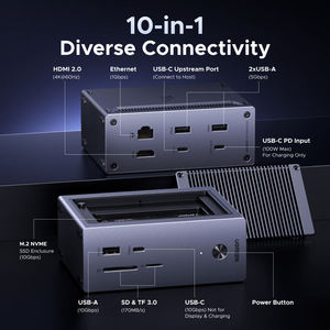 Base de Conexión USB UGREEN 10 en 1, Carcasa para SSD M.2 NVMe, HUB USB-C de 10 Gbps, 4K60Hz, PD100W, RJ45 para <span class=keywords><strong>Laptop</strong></span>, MacBook, HP, Lenovo, <span class=keywords><strong>Dell</strong></span> - Product Image 2