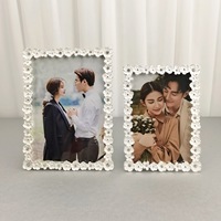 Marco de Fotos Infantil para Mesa, con Diseño de Puntos Multicolores, Chapado en Metal Simple, Manual, Color Blanco, para Bodas, Venta al por Mayor de Fábrica