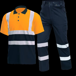 Hoge Zichtbaarheid Zomer Sneldrogende Poloshirts Met Reflecterende Strips Veiligheidswerk Met Korte Mouwen En Bouwwerkbroeken - Product Image 5