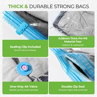 Sacs de rangement sous vide réutilisables, lot de 8, avec pompe manuelle pour vêtements, chemises, pantalons, armoire, placard