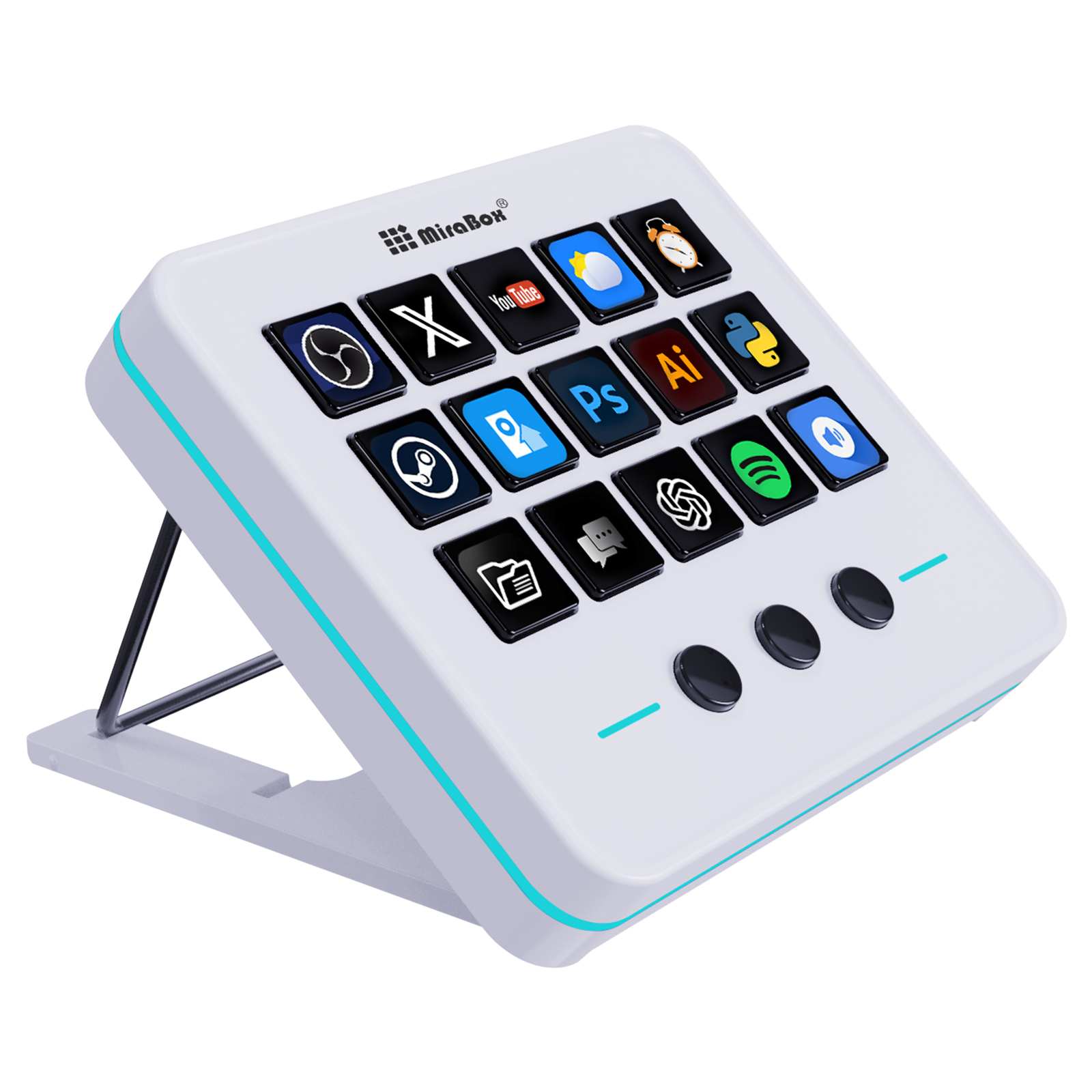 USB Type-C Wired RGB <strong>Game</strong> <strong>Controller</strong> with LCD Display for Stream Deck - Programmable, Anti-Ghosting Keys