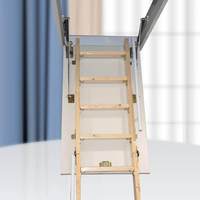Échelle de grenier escamotable invisible en pin massif pour villa, duplex et intérieur, escalier de loft rotatif et pliable en bois massif