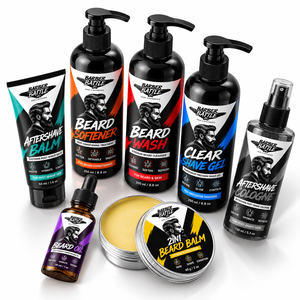 Coffret Cadeau Personnalisé pour Soins de la Barbe en Gros pour Détaillants de Produits de Toilettage Masculin – <span class=keywords><strong>Kit</strong></span> Complet de Soins de la Barbe Naturel (Huile, Baume, Nettoyant) - Product Image 1
