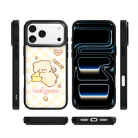 Coque de téléphone AG Feeling Black Edge avec motif Gilding Cheese pour iPhone 17, 17 Pro Max, 16 Pro, 15 – Coque magnétique