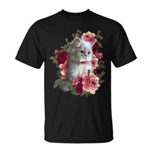 Camiseta para Hombre con Diseño de Gato Británico de Pelo Largo, Rosa y Árbol de Primavera, Ropa Promocional para Amantes de los Gatos - Product Image 3
