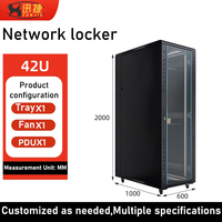 Armoire de serveur 42u avec unité de distribution d'alimentation, étagère et ventilateur en stock