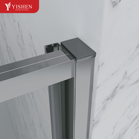 Meilleur Prix Cabines de Douche Modernes à Porte Pivotante en Aluminium, Enceintes de Douche Carrées en Verre Trempé Transparent pour Salle de Sport et Domicile