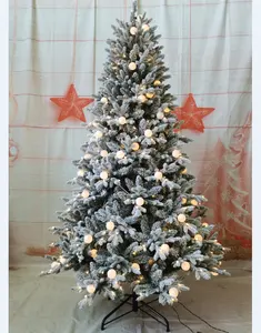 Производитель, оптовая продажа, премиальная искусственная Рождественская елка из ПЭ, ПЭ, Пвх, предварительно освещенная, гигантская, Снежная, белая, Рождественская, со светодиодным светом