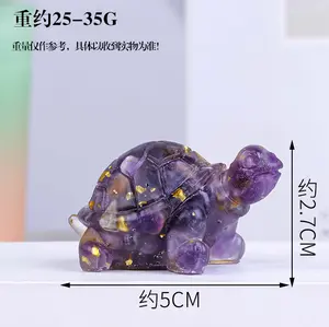 Đồ trang trí rùa bằng đá pha lê tự nhiên, tự làm, dạng hạt, gắn keo, quà tặng - Product Image 3