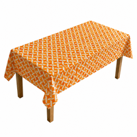 Nappe en PEVA à motif losanges orange et blanc, imperméable, jetable, rectangulaire, en plastique, pour anniversaire, pique-nique, extérieur