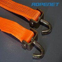 Sangles à cliquet 1 pouce x 15 pieds avec crochets en S enduits, sangle en polyester robuste à dégagement rapide, sac de transport inclus