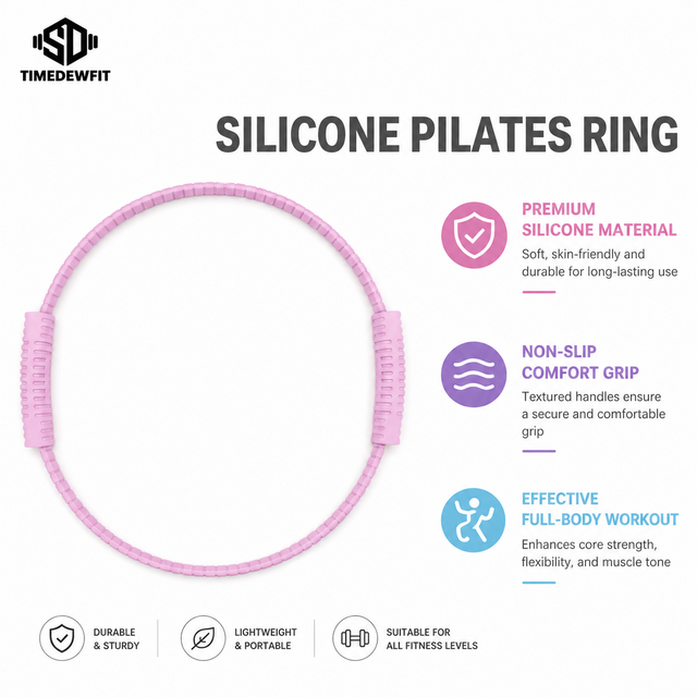 Pilates Ring Magic Circle Eco-Friendly Silicone Yoga Ring Core Training Leg Workout Custom Logo Laser Engraved OEM Brand Carton