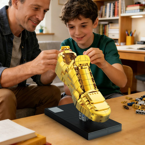 Adorno Creativo del Premio Bota de Oro del <span class=keywords><strong>Campeonato</strong></span> <span class=keywords><strong>Mundial</strong></span> de Fútbol, Modelo de Bloques de Construcción de la Copa Hércules, Set de Juguetes de Fútbol para Regalo - Product Image 4