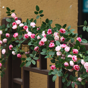 Guirnalda de Rosas Artificiales Flexible de 6 Pies, Decoración Colgante Ecológica para Bodas, Navidad, Decoración de Paredes del Hogar (Exterior) - Product Image 1