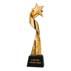 Hot sale new design star trophy gold color Resin trophies awards Resin trophies for winners RST-20