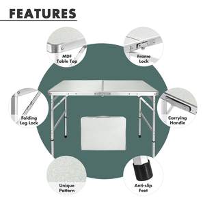 Fábrica Direct <span class=keywords><strong>Folding</strong></span> Camping <span class=keywords><strong>Table</strong></span>, mesa portátil leve ao ar livre com pernas ajustáveis de alumínio - Product Image 4