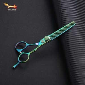 กรรไกรตัดผม <span class=keywords><strong>KUMIHO</strong></span> CLQ-60 รุ่นใหม่ ขนาด 6 นิ้ว สีสันสดใส กรรไกรตัดผมสีเขียว กรรไกรตัดผมสำหรับช่างตัดผม ผลิตจากเหล็กกล้าไร้สนิม 440C คุณภาพสูงจากจีน - Product Image 5