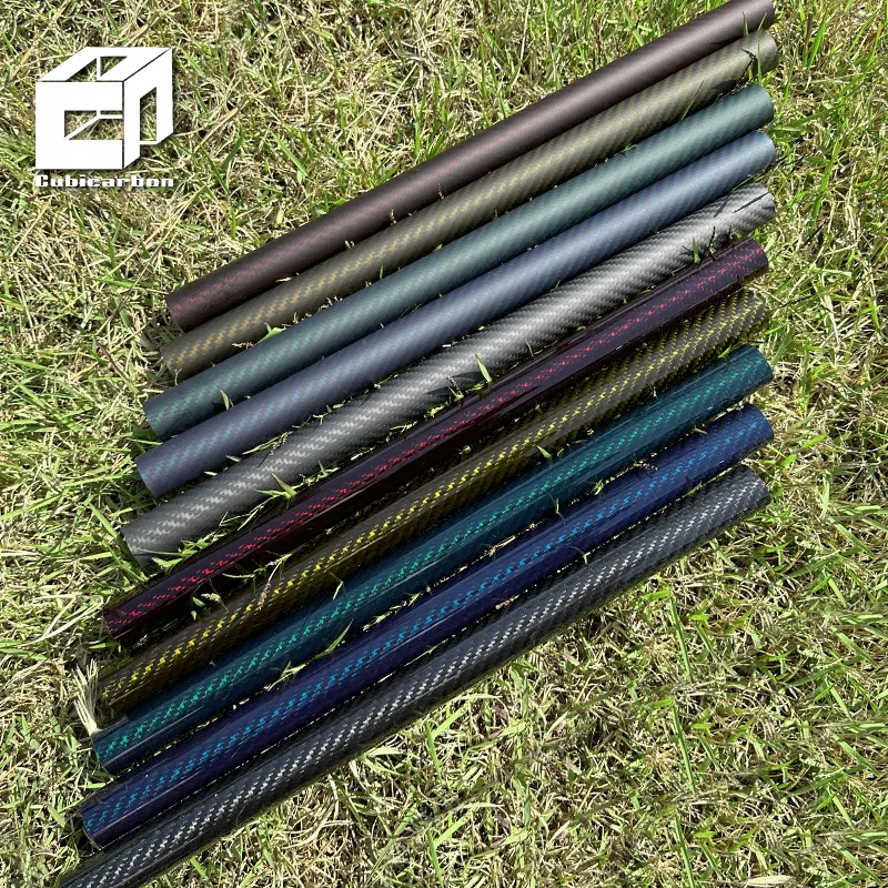 Supply 3K Colored Carbon Fiber Shaft 2m 1m Custom length Carbon Fiber Twill Tube Different diameter 3mm-200mm