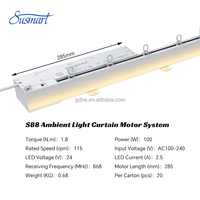 Rail de rideau LED intelligent motorisé, double usage droit et courbé, 3 couleurs à intensité variable, rail à plis en S, application Tuya Zigbee, télécommande, direct usine