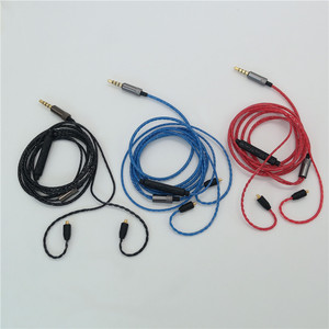 สามปุ่มสายหูฟังสำหรับ Se215 425 535 846 Westone Ue900 Audiophile สายทดแทนสีดำไนลอน CE - Product Image 3