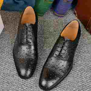 Luxurious Handcrafted Patchwork Pattern <b>Height</b> <b>Increasing</b> Dress <b>Shoes</b> Elegantly Laced Fashionable Style Suitable for Office - Product Image 3